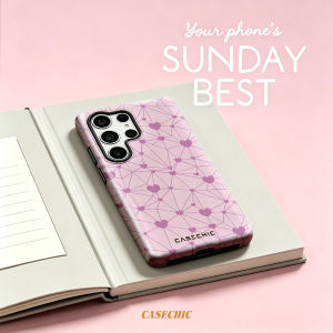 Potdemiel | Lavender Heart Overlay For Samsung Galaxy S26 Ultra A56 Exquisitely Pattern Double Protective Phone Cover Cases CaseChic