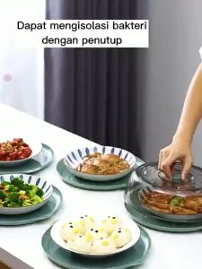 Rak Tudung Saji Kristal 3 Susun Tempat Penyimpanan Makanan Anti Pecah Varian Baru Elegan Food Grade Anti pecah-missbejogrosir