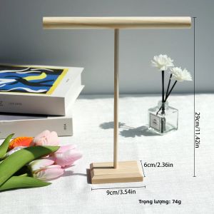 Giá Đỡ Trưng Bày Trang Sức Bằng Gỗ Nguyên Khối Kẹp Vòng Tay Dây Chuyền Băng Đô Có Đế Gỗ Dành Cho Nữ Giá Để Trang Sức