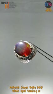 Cincin Kalimaya Black Opal Smokey Natural Permata Big SIze Free Memo KM01