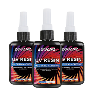 LOOLIFL 50ML UV Resin Glue Rapid Curing Glass Acrylic Crystal DIY Accessories Glass Furniture Decoration Repair Hand-Made.