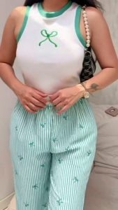 TERNO PANTS EMBROIDERY TOP & PANTS 2 PACKET