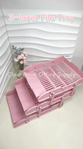 3-Tier Plastic Organizer Rack Space-Saving Foldable Paper Organizer Document Holder Office Storage
