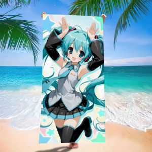 Bandai | Hatsune Miku Beach Towel Quick Dry Anime Vocaloid Bath Towel for Swimming & Travel