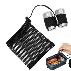 Camping Salt Shaker 2Pcs Portable Salt Pepper Containers Stainless Seasoning Bottles With Lid  Storage Bag For Outdoor Cooking