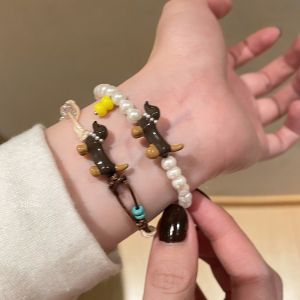 Pulled Pearl Bracelet Womens Style Sausage Dog Design Korean System Cute Sweet Bracelet Fashion Jewelry Accessory