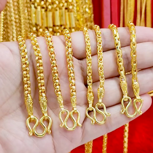 สร้อยคอทอง น้ำหนัก 1 บาท ความยาว 20 นิ้ว ลายผ่าหวายมน มีนา รับประกัน 1 ปี แถมฟรี! ตะขอ ทองชุบ เสริมบารมี ใส่อาบน้ำได้