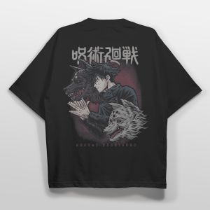 Bandai | Jujutsu Kaisen Megumi Fushiguro T-Shirt Men Anime Divine Dogs Graphic Tee Japanese Manga Streetwear Short Sleeve Oversized Top