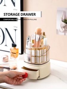 Cosmetic Rotatable Organizer Make up Storage Rack Plastic Shelf Cometic Skin Care Desktop Storage Organizer