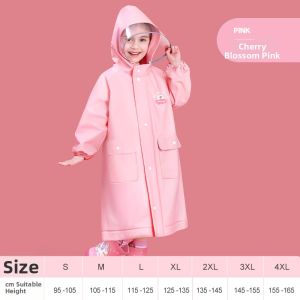 Thickened Children School Raincoat Backpack Position