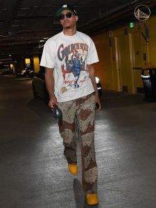 Poole Pure Cotton Short Sleeve Basketball Sport T-shirt Men Summer Retro Hip Hop Loose Print round Neck Moisture Wicking Breathable