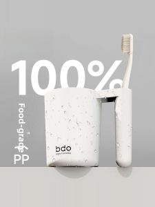 BDO Food Grade Plastic Toothbrush Washing Cup High Aesthetic Value Couple Set Dental Care Utensils Bathroom Accessories