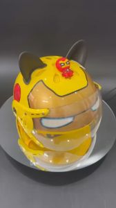 Nón bảo hiểm cho bé hình siêu nhân Ironman sticker 3D cute chính hãng công ty Long Thanh đạt chuẩn an toàn giao thông