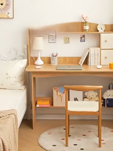 LALA Computer Desk Bookshelf Desk Waterproof Moisture-proof No Backboard Thickened Plate Bedroom Study High Load-bearing Study Table With Storage Rack