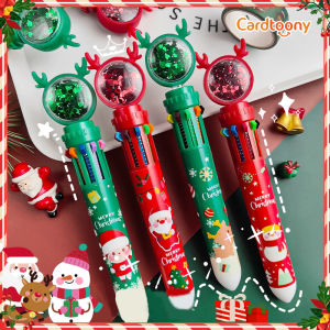 Pulpen Natal 10 warna Santa Claus Snowman Ballpoint Christmas Bolpoin Bolpen Pen Xmas Cute Lucu Imut Kado Hadiah