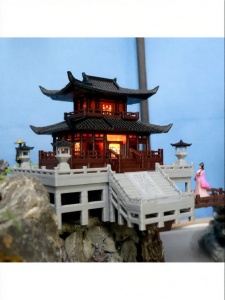 Retro Temple Ornament Potted Landscape Miniature Mountain Scenic Decoration Universal Chinese Ancient Architecture Model Eco-friendly