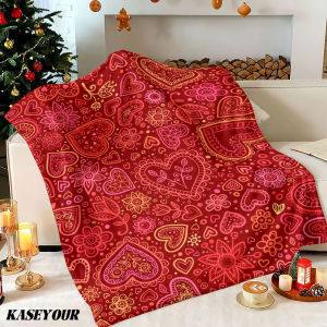 Beast Kingdom | Heart Florals Winter Summer Flannel Blanket Throw Fleece Soft Fuzzy Plush Cozy Fleece Blankets for Sofa Ideal Gifts