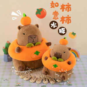 Persimmon Ruyi Ka Pibara Capybara Doll Plush Toy Doll Cute Overhead Persimmon Kids Gift for Men and Women