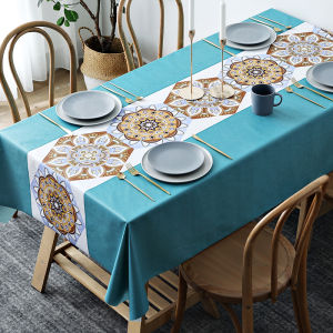 Waterproof Oil-resistant Wash-free Nordic Style Rectangle Dining Table Cloth PVC Tea Table Mat Home Use Long Table Cover
