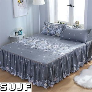 3 IN 1 120CM and 150cm Size BedSheet+2 Pillowcases Bed Skirt Qatar sheet