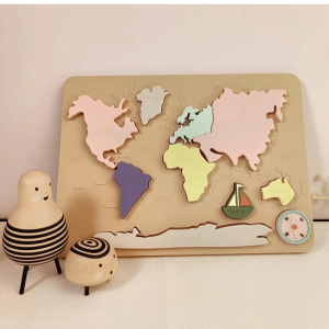 Platinum Silicone World Map Puzzle Childrens Educational Embedded Board Toy Baby Early Education Enlightenment 3D Blocks