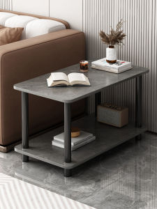 Sofa Side Table Side Cabinet Accessible Luxury Double-Layer Small Table Small Coffee Table Living Room Home Side Table Small Apartment Bedroom Bedside Table