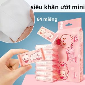 64 Chiếc Khăn Lau Tay Mini Dùng Một Lần Kích Thước Du Lịch Di Động Khăn Lau Tay Và Miệng Với RO Nước Tinh Khiết Vải Không Dệt Cho Gia Đình Và Trường Học