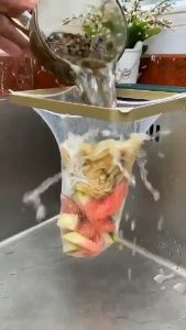 Foldable Kitchen Sink Strainer Rack Garbage Leftovers Filter Shelf Anti-Clogged Mesh Bag Food Filter Space Saving Leftovers Filter Kitchen Storage Organizer