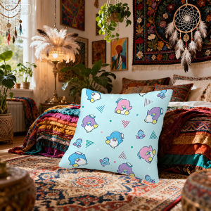 Sanrio | Sanrio Sam The Penguin Mềm Mượt Ngắn Sang Trọng Gối Chống Bụi Sofa Đệm Trang Trí Nhà Gối 16x16 18x18 20x20 24x24 Inch