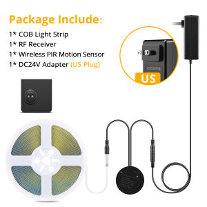 Movable Sensing PIR Motion Sensor LED Strip Lights 24V COB LED Lamp Diode Tape with RF Reciever for Stairs Living Room Lighting