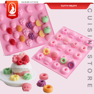 Cetakan Coklat Jelly Permen Puding Tutty Fruity Bentuk Buah Fruit donat Mini Lucu Bahan silikon