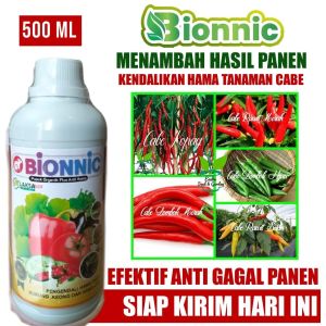 BIONNIC 500 ML - Pupuk Perangsang Cabai / Cabe Lebat dan Anti Hama Kutu Cabe Kutu Putih Wereng Cabe dll - Obat Pengendali Hama dan Pelebat Cabe Paling Bagus dan Manjur - Pupuk Semprot Cabe Banyak Maksimalkan Hasil Panen - Obat Racun Hama Tanaman Cabe