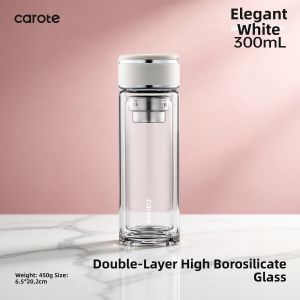 CAROTE | Portable Aesthetic Tea-water Separation Double-layer Glass Cup