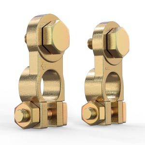 【Miễn Phí Gaskets】LST 2PCS Đầu Nối Pin 12V/24V Bộ Kẹp Đầu Cực Ắc Quy Tích Cực & Tiêu Cực Cho Xe Hơi Hạng Nặng Đồng 17Mm 300A (Thiết Bị Đầu Cuối Pin T016)