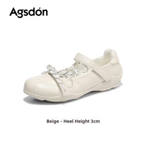 Agsdon | Comfortable Flat Mary Jane Shoes With Hook and Loop Fastener