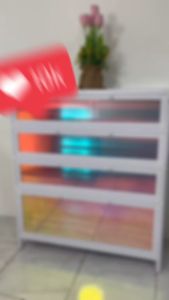 ตู้รองเท้าอลูมิเนียม โฮโลแกรม รุ่น Premium กระจกนิรภัยโครงสีขาว แผ่นหนาพิเศษ สินค้ามีจำนวนจำกัด