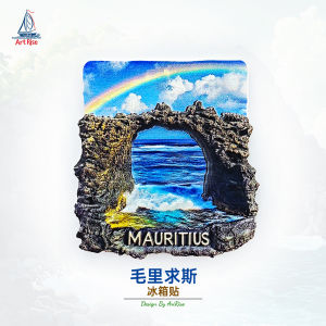Magnetic Refrigerator Magnets Volcanic Rock Mauritius Travel Souvenirs Home Decoration 3D Magnetic Patches Landscape Patterns