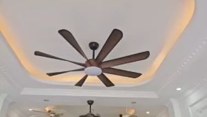 Quạt trần đèn 8 cánh sải cánh 1m52 cho phòng kháchphòng ngủ rộngĐộng cơ DC lõi đồng tích hợp điều khiển(Siêu Gió-Êm) hàng chính hãng