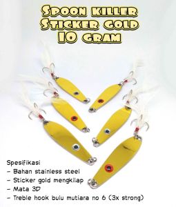 spoon umpan pancing type S 9 dan 10 gram GOLD