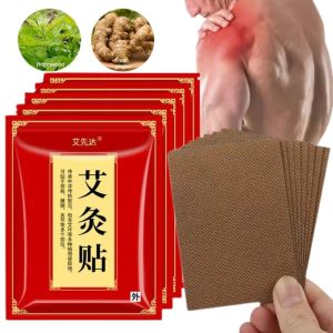100Pcs Natural Mugwort Ginger Moxibustion Heat Therapy Patch Relax Stiff Muscles Waist Breathable Sticker Joint Shoulder Knee Back Pain