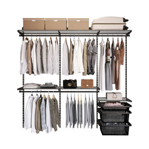Customizable Black Sliding Door Wardrobe 3m