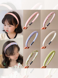 Childrens Summer Plaid Hairband Anti-Slip Pressed Hair Girls Headband Fashionable Korean Style Hair Accessories for Kids