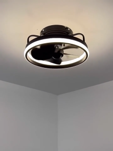Ceiling Fan With Lights 360 Rotatable Low Profile Ceiling Fans With Remote Flush Mount LED Fan Modern Bladeless Fandelier For Bedroom Works With APP