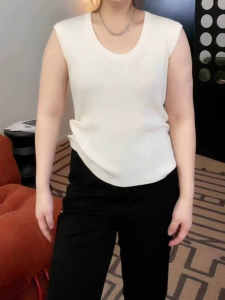 plus Size Sleeveless Knitted Vest Versatile Simple Inner Wear Summer New Style Slimming Outerwear Base Layer Hide Underarm Fat