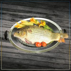 Khay lẩu cá chép om dưa inox dùng tốt cho mọi loại bếp