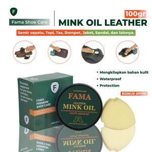 Fama Shoe Care - Mink Oil -100gr- Bonus Spon - Semir Sepatu - Fama Shoes Cleaner - Shoe Cleaner