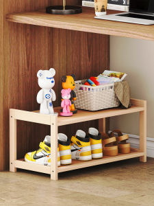 Simple Home Indoor Real Wood Shoe Rack Large Capacity Multi-layer Storage Shoe Cabinet Easy Assembly Dust-proof Door Mat