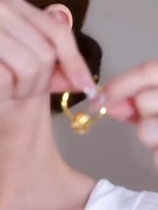 Hikaw Saudi Gold 18K Pawnable Earrings Women Hoop Earrings Geometric Circle Opal Zircon Jewelry Girlfriend Gift Earings for Women Earrings Hypoallergenic Fashion Not Fade