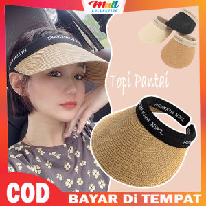 MALL Topi Pantai Wanita Visor Lipat Melindungi Dari Sinar UV Panas Matahari Casual Cap HAT10