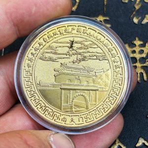 New Tai Mountain Tourist Commemorative Coin Three-Dimensional Relief Metal Commemorative Medal Souvenir of Nantianmen Eighteen Bends Scenic Area